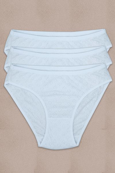 ali altun iç giyim Women's Cotton Ribbed Panties - 3 Pieces