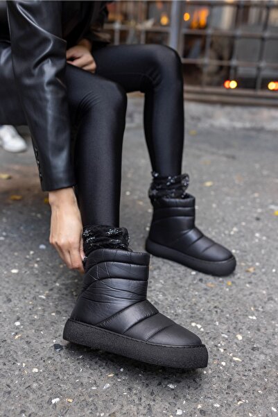 ANGELİNA JONES Lapis Kadin Siyah Parasut Kumaş Bot