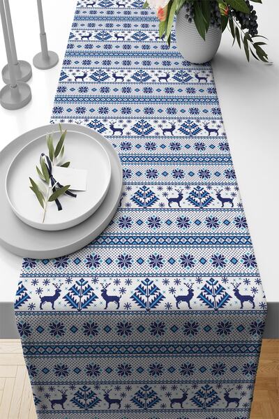 Viva Home Новий рік Преміум Тей Флай Незабруднювальна Тканина Різдвяна Скатер...