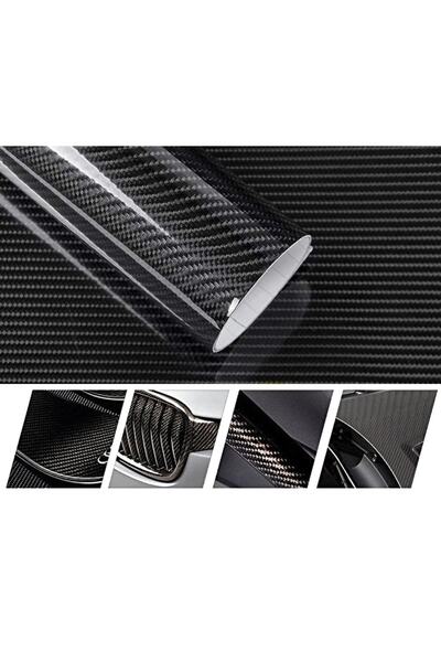 WİOX Karbon Fiber Folyo 5d Siyah Vinil Parlak - Boyut: 100cm X 152cm