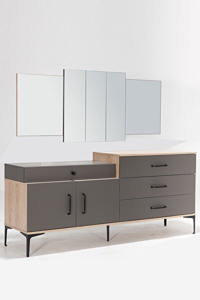 Modalife Milano Aynalı 2 Kapaklı 3 Çekmeceli Konsol - Palmira Bitter