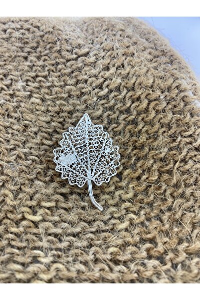 Midyat Artuklu Gümüşçülük Canada Yaprağı Gümüş Telkari Broş