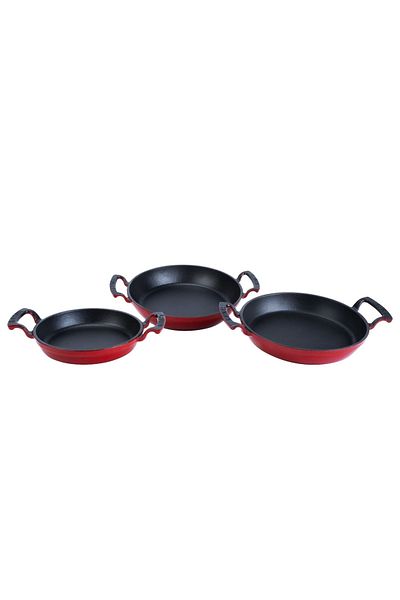 Lava 3-Piece Glass Lid Pan Set - 16 Cm, 20 cm and 24 cm