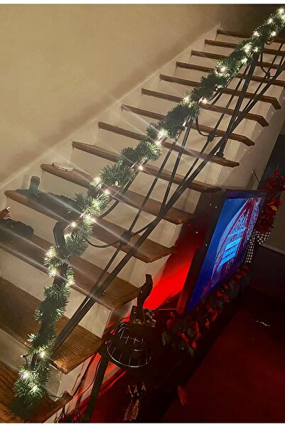 Parti dolabı Yılbaşı Dekoratif Peri Led Garland Çam Ağaçı Dalı Sarmal Tel Işıklı Yeni Yıl Süsleri 5 Metre Günışığ