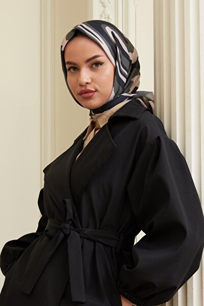 İpekhan Κασκόλ από βαμβακερή βισκόζη Twist Black Mink