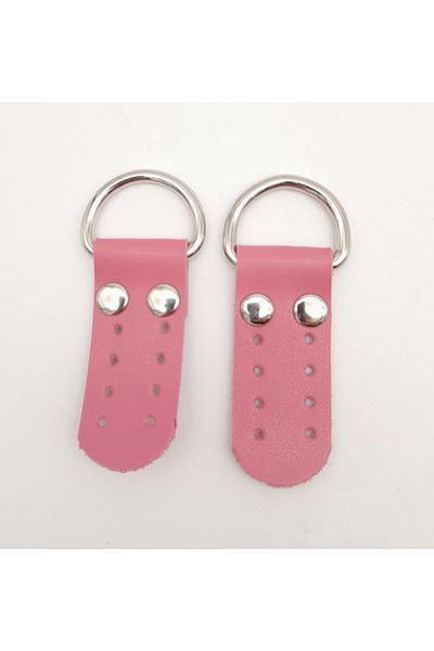 angel çanta aksesuar Fuchsia Faux Leather Handle - Silver Metal Insect