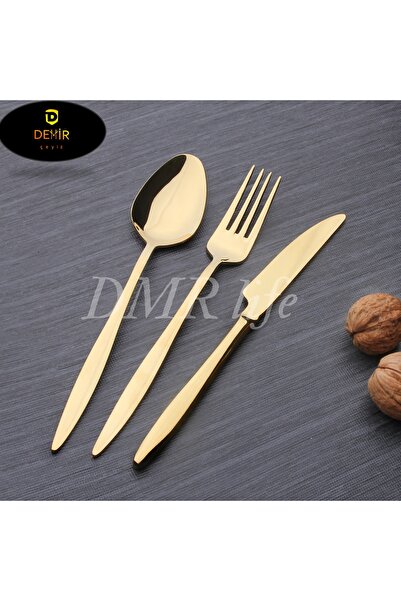DMR LİFE Yakut Mat Gold 6 Adet Tatlı Bıçak