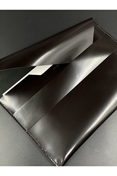 MAT Deri حقيبة كمبيوتر محمول من الجلد الطبيعي باللون الأسود متوافقة مع ماك بوك 13 بوصة 13.3 بوصة 13.6 بوصة