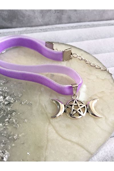 oldskoolbutik Purple Velvet Choker Necklace