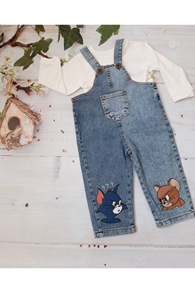 tiny kids Tiny Dreams Unisex Orta Cep Detaylı Tom Vs Jerry Salopet