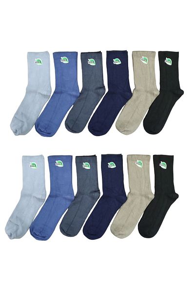 Leement socks Детски 12 чифта бамбукови чорапи, ученически чорапи, безшевни, с високо качество и средна дебелина