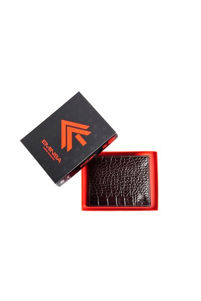 Eminsa Men's Brown Crocodile Leather Wallet