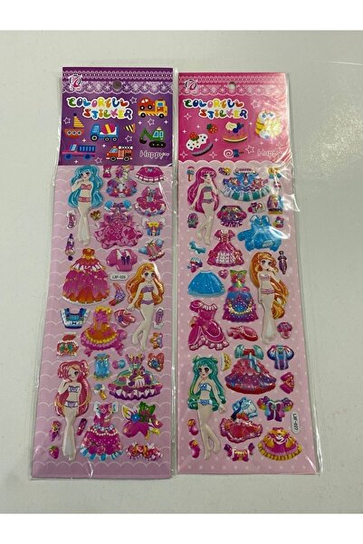 BONBON Pachet de 2 autocolante de lux, colorate, în relief