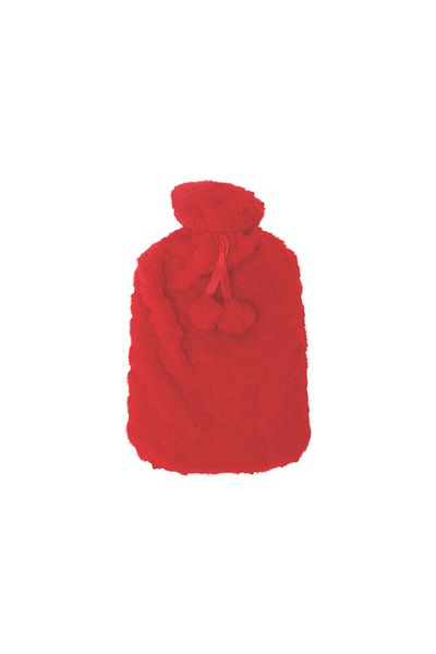 Karaca Home New Year New Year Heart Textured Red Plush Water Bag
