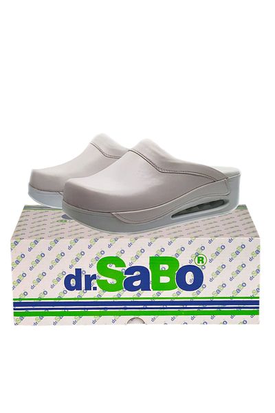 DR SABO Papuci de damă din piele ortopedică Airmax alb