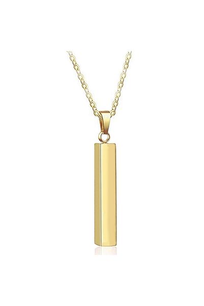 Chavin Women's Yellow Long Bar Steel Necklace eb42