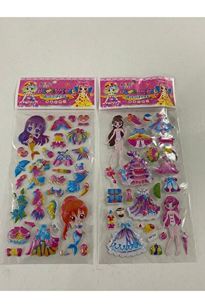 BONBON Autocolant în relief cu păpușă cu păr mov, în pachet de 2