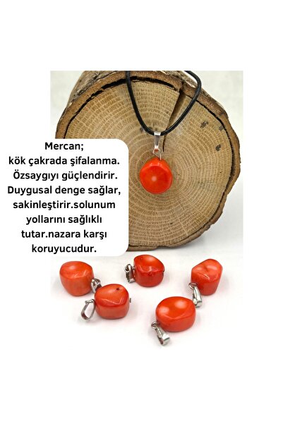 GÜMÜŞ TAŞ EVİ Mercan Kolye Ucu