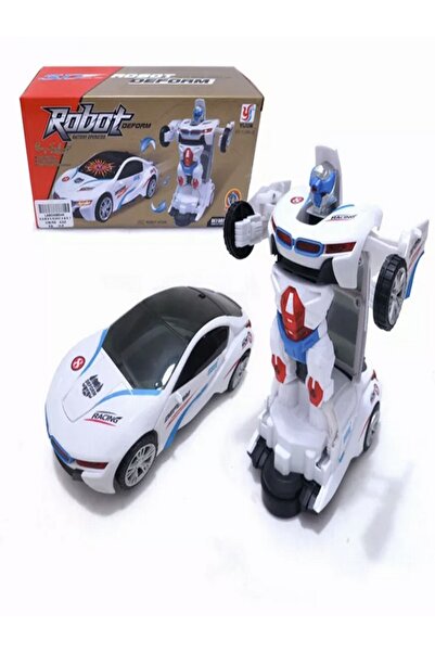 Robotcar Robota Dönüşen Renkli Işıklı Araba