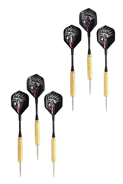 Delta 6 Adet 18 Gram Dart Oku Çelik Uç Pirinç Gövde Renkli Kanat Dart Oku Seti
