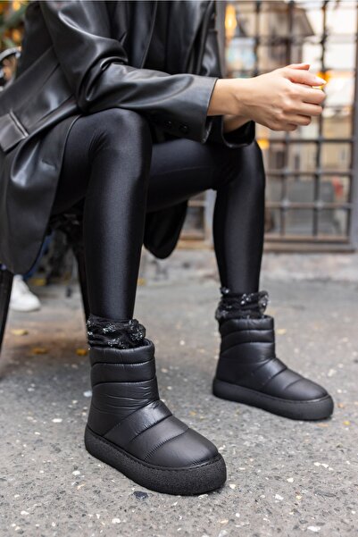 ANGELİNA JONES Lapis Kadin Siyah Parasut Kumaş Bot