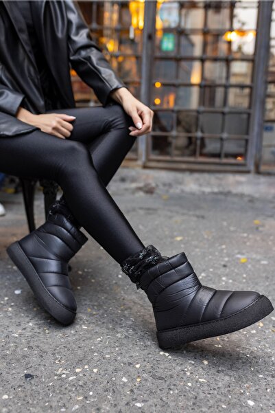 ANGELİNA JONES Lapis Kadin Siyah Parasut Kumaş Bot