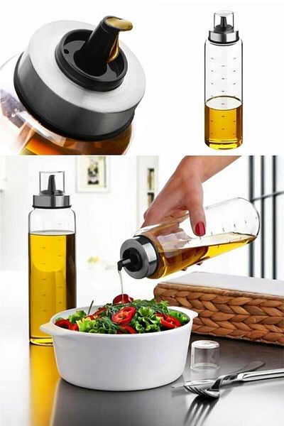 Mutfak Köşesi 2 Pieces Borosilicate 500ml Drip-Proof Glass Oil Pot, Heat Resistant, Measured Smart Oil Pot Oil Pot