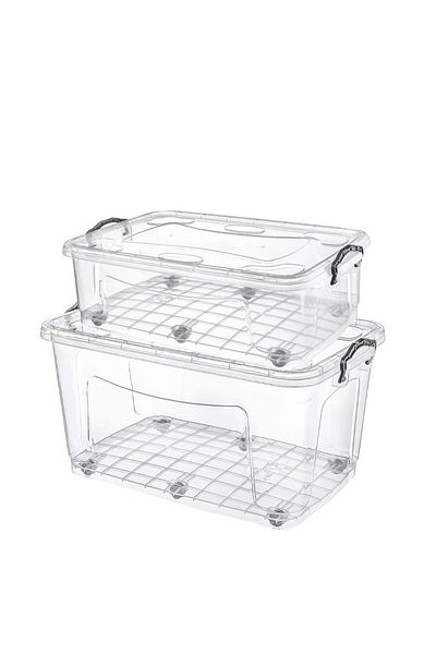 Cosiness Multi-Purpose Transparent Storage & Toy Box with Wheels 2 Liters (60 Lt 80 Lt)