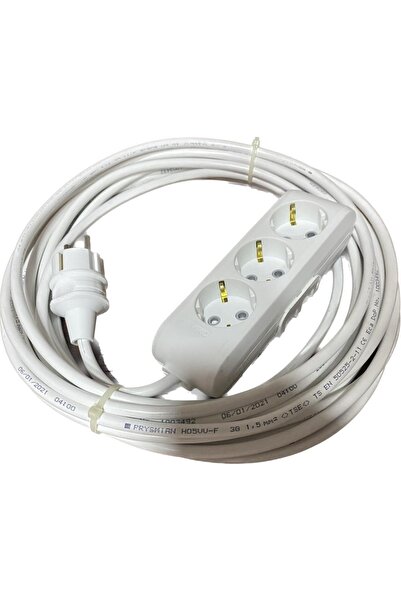 Prysmian Üçlü 11 metre 3x1,5 %100 Bakır Uzatma Kablosu
