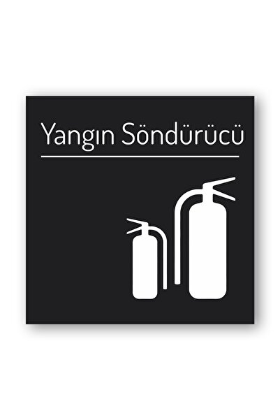 Fire Extinguisher Area / Door / Corridor Warning Routing Plate - Black