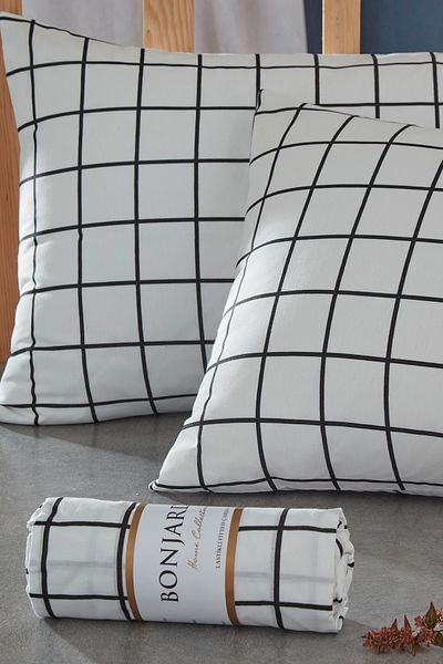BONJARDİNHOME Double Fitted Sheet & Two Pillow Cases