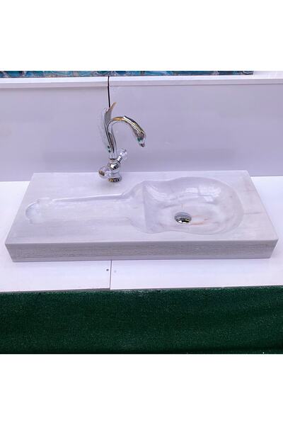MYM Mermer Yapı Market Tasarım Beyaz Mermer Gitar Tasarım Lavabo
