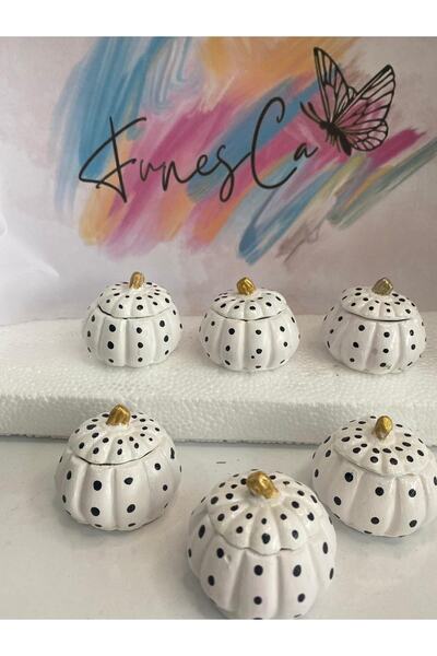 VioletKonseptt Puantiyelli Kabak Sunumluk 6 Lı Set