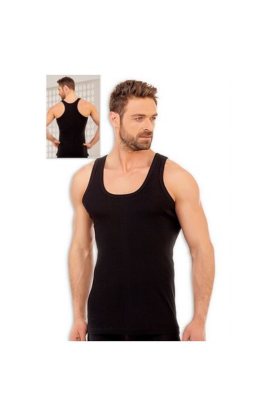 Pyjama Familya فانلة رجالي رياضي ليكرا رامبو 6 قطع أسود