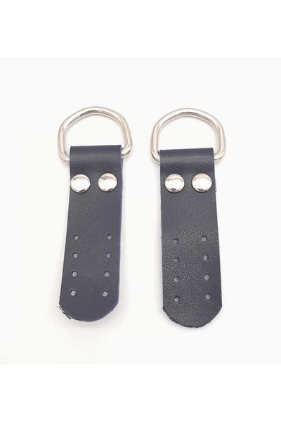 angel çanta aksesuar Navy Blue Faux Leather Handle - Μονή στρώση, Ασημί μεταλλικό μπουκέτο