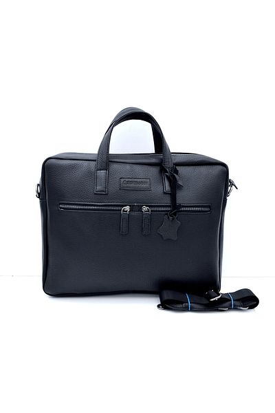 Veskemann Alex Black Polite Genuine Leather Laptop Briefcase