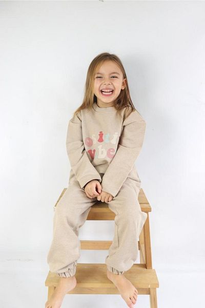 le petit sole Positive Vibes Girls' Bottom-Top Set