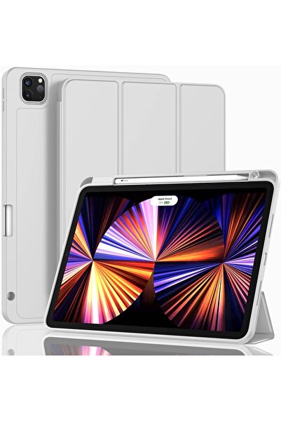 UnDePlus Apple Ipad Pro 12.9 5. Nesil 6. Nesil Kılıf Pen Charge Kalem Bölmeli 2021 - 2022