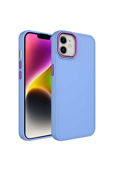 Nezih Case Apple Iphone 11 Metal Çerçeve Hassas Buton Tasarımlı Renkli Içi Ka...