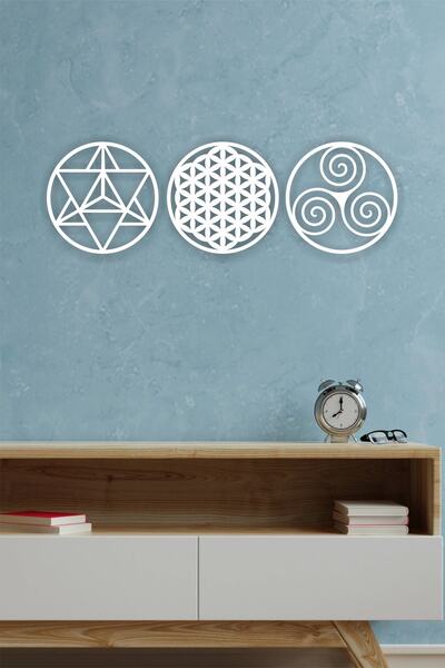 UNT Geometrie Sacra 3'l Ü Set Merkaba, Floarea Vieții și Triskele Decor de pe...