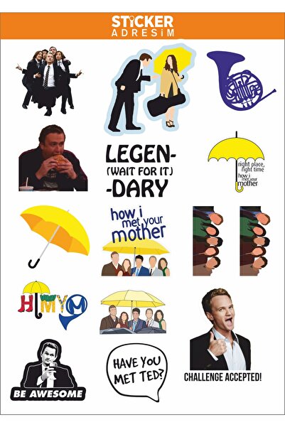 Sticker Adresim How I Meet Your Mother Sticker Etiket Seti - Bullet Journal -...