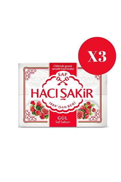 Hacı Şakir 4X150Gr Rose Scented Solid Soap *3Pack