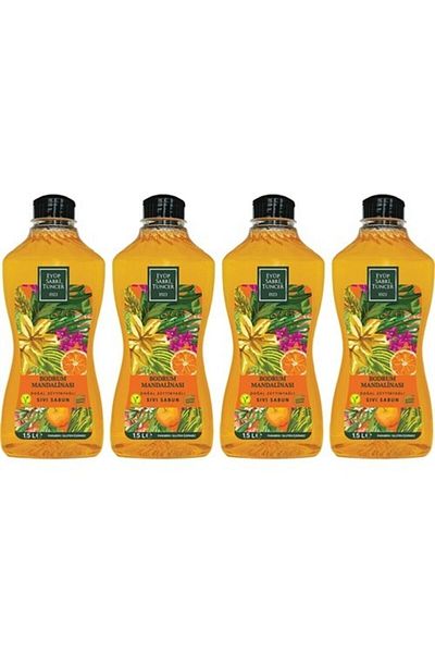 Eyüp Sabri Tuncer Bodrum Tangerine Natural Olive Oil Liquid Soap 1.5 lt x 4