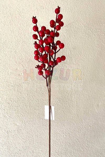 Huzur Party Store 50 Cm Red Stick Large Size Artificial Flower with Coquina and Pomegranate Christmas Pine Tree Christmas New Year Flower
