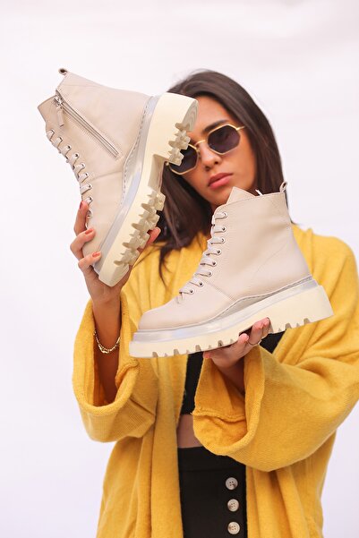 Rugano Grace Hakiki Deri Eva Taban Kadın Postal R201