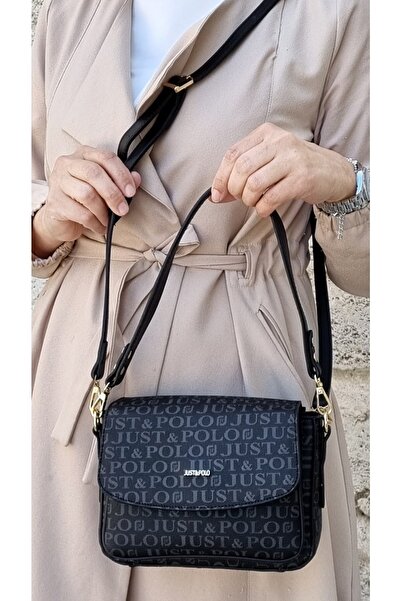 Just Polo Kadın Siyah Iki Askılı 3 Bölmeli Omuz Ve Çapraz Çantası