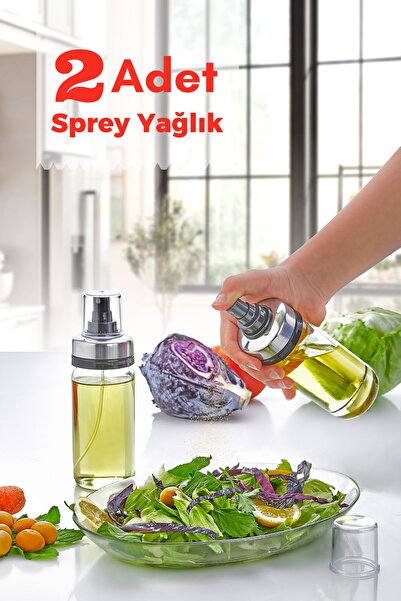 HOMENIVA 2’li Premium Metal Kapak Sprey Yağlık - Airfryer Sprey Yağlık - 245cc