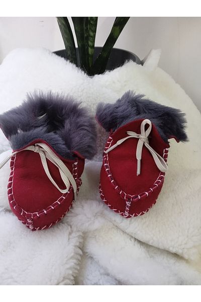 AGNELLİNO BABY Baby Booties Furry Genuine Lambskin