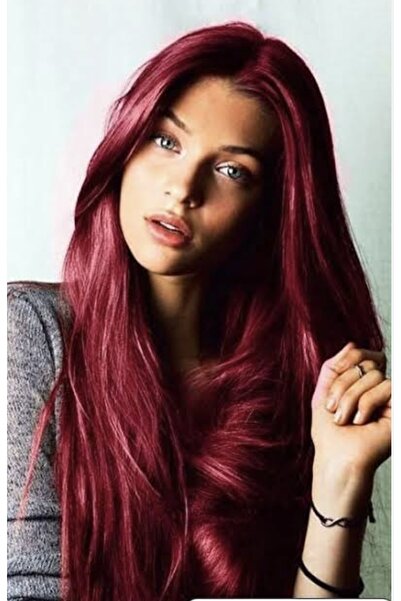 Makromehome Kızıl Düz Yarım Ay Saç – 65cm 190 Gr. Fiber Sentetik Çıt Çıt – 3 ...