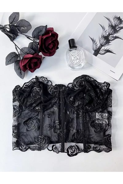 eos lingerie Bustieră cu sârmă cu broderie florală neagră